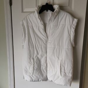 Women's White Puffer Vest